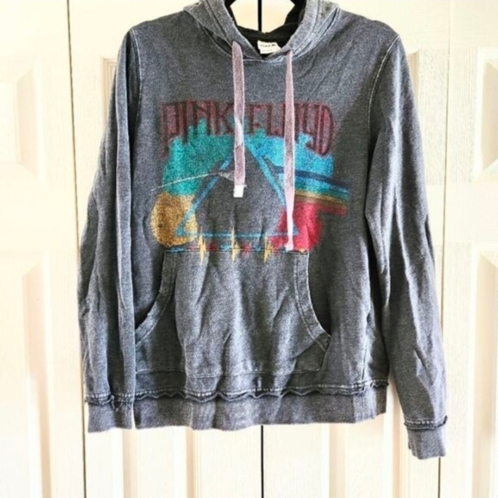 Junk Food Pink Floyd Burnout Pullover Hoodie Distressed, Women's Medium
